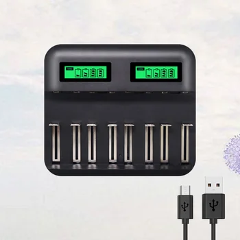 

8 Slots Smart USB Battery Charger Digital Display AA AAA C D Battery Charger