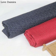 Хлопок, темно-синий, красный, в мелкий горошек, мягкая, очень тонкая, тонкая ткань, текстиль для ручной работы, летнее платье, блузка, рукоделие