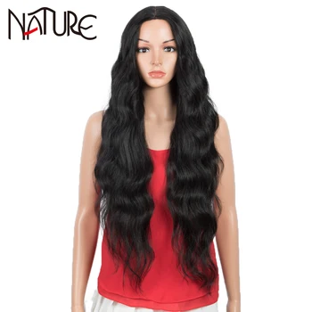 

NATURE Hair Synthetic Lace Front Wigs For Black Women 34inch Omber Long Natural Wavy Hair Wigs Heat Resistant Fiber Cosplay Wigs