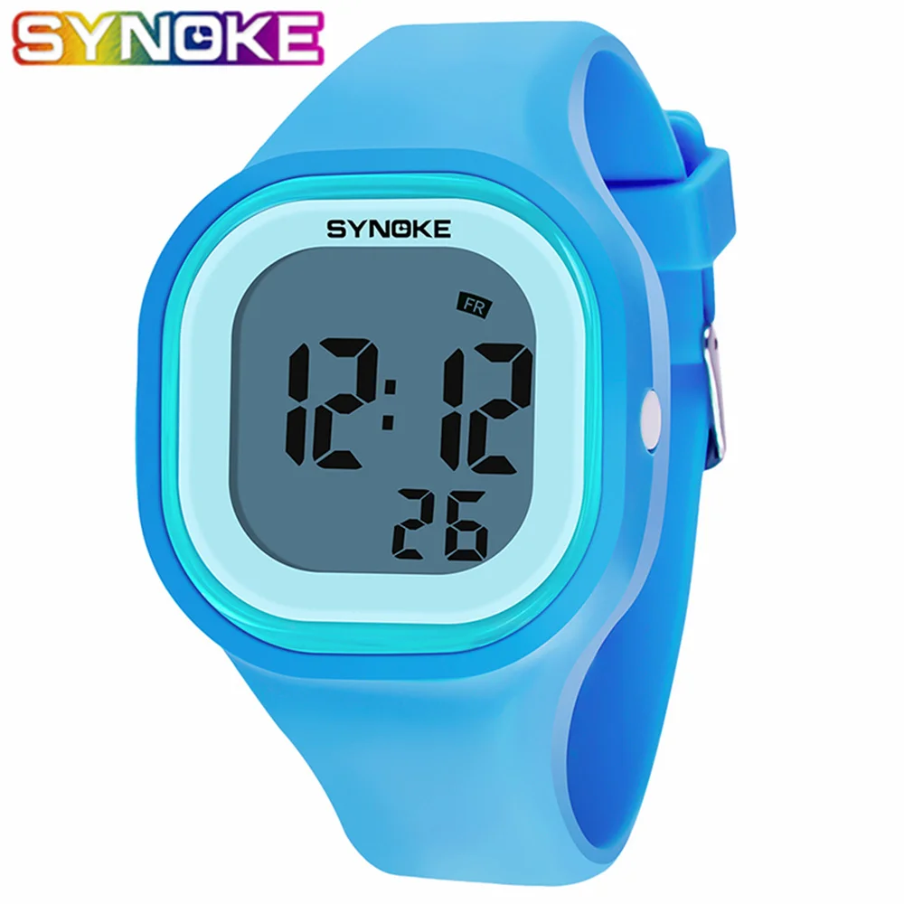 SYNOKE New Arrival Colorful Fashion Kids Children Girl Boy Watches Wrist Clock Silicone LED Light Digital WristWatches Girl afbeelding