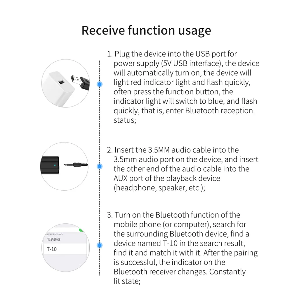 Bluetooth 5,0 аудио приемник передатчик 2 в 1 RCA 3,5 мм Bluetooth AUX Jack Hifi стерео USB беспроводной адаптер для ТВ ПК автомобильный комплект