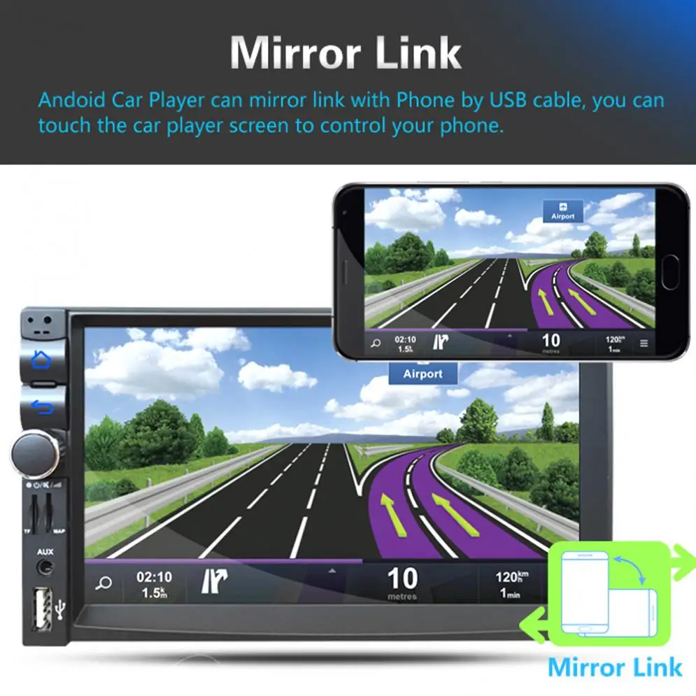 Rom 16G ram 1G двойной 2Din HD автомобильный стерео gps MP3 плеер " Bluetooth радио для Android 4,4 Новинка