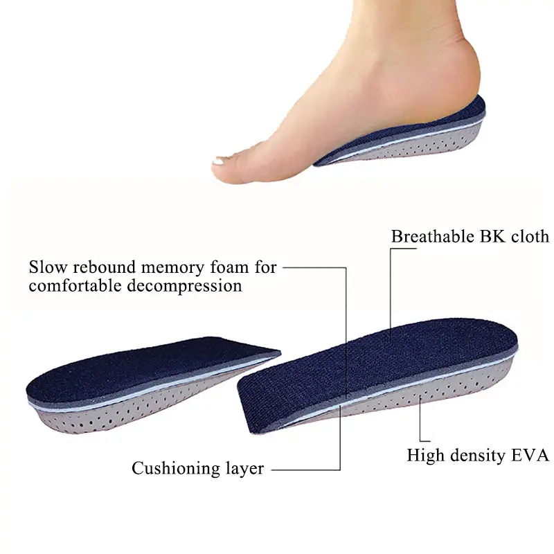 Shoe Insoles Height Increase Arch Support 2-5 CM Unisex