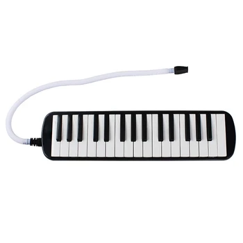 

HOT-1 Set 32 Key Piano Style Melodica with Box Organ Accordion Mouthpiece Blow Keyboard (Black)