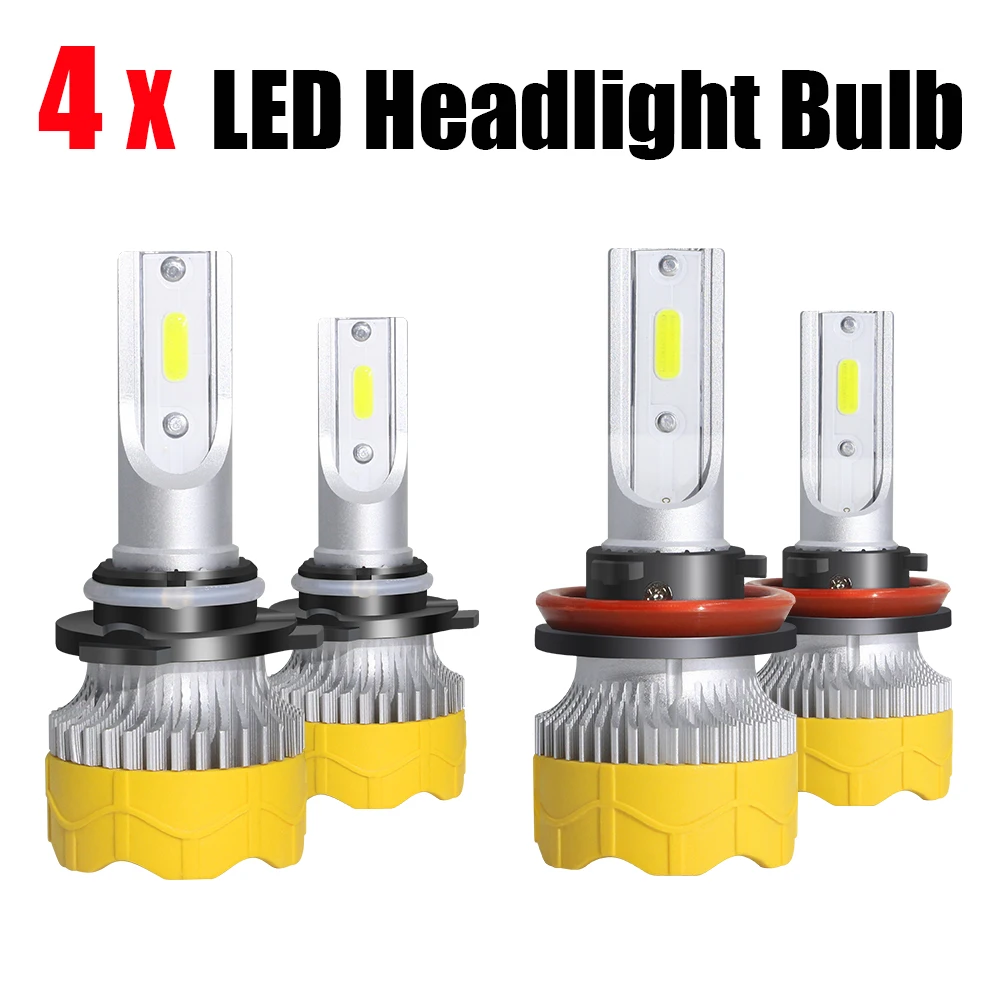 Buildreamen2 4 X Car 9005 H11 Headlight High Low Beam LED Halogen Headlamp White 12V For Dodge Ram 1500 2500 3500 2009 2010 - Цвет: LED Headlight