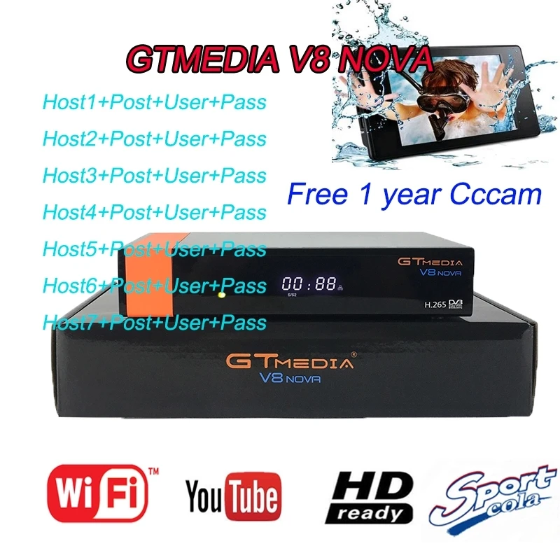 

GTmedia V8 NOVA Satellite Receiver2 Years 6lines Europe Clines Same as Freesat V7 V9 DVB S2 Satellite Receiver Receptor Decoder