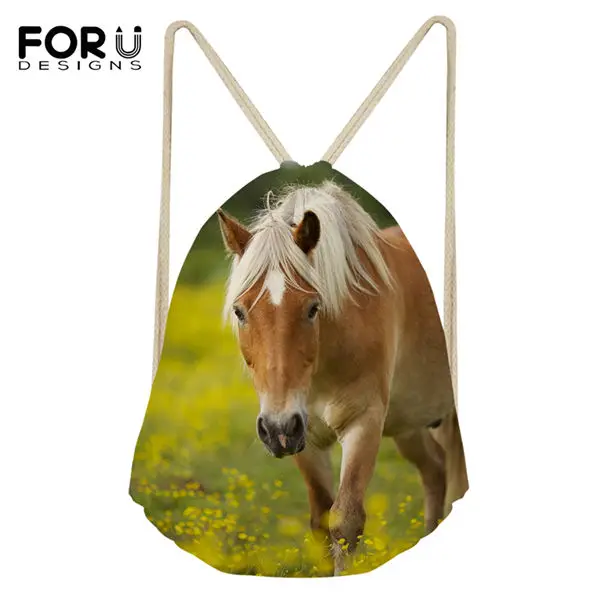 FORUDESIGNS/модные мини-сумки с рисунками маленьких цветов, лошади, с карманами, с рисунками животных, для девочек, дорожные рюкзаки - Цвет: CDWX3666Z3