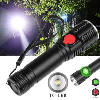 

Zoomable T6 LED Rechargeable Torch Flashlight Work Light Camp Torch Use 18650 Battery Telescopic Zoom Alloy Led Flash Light