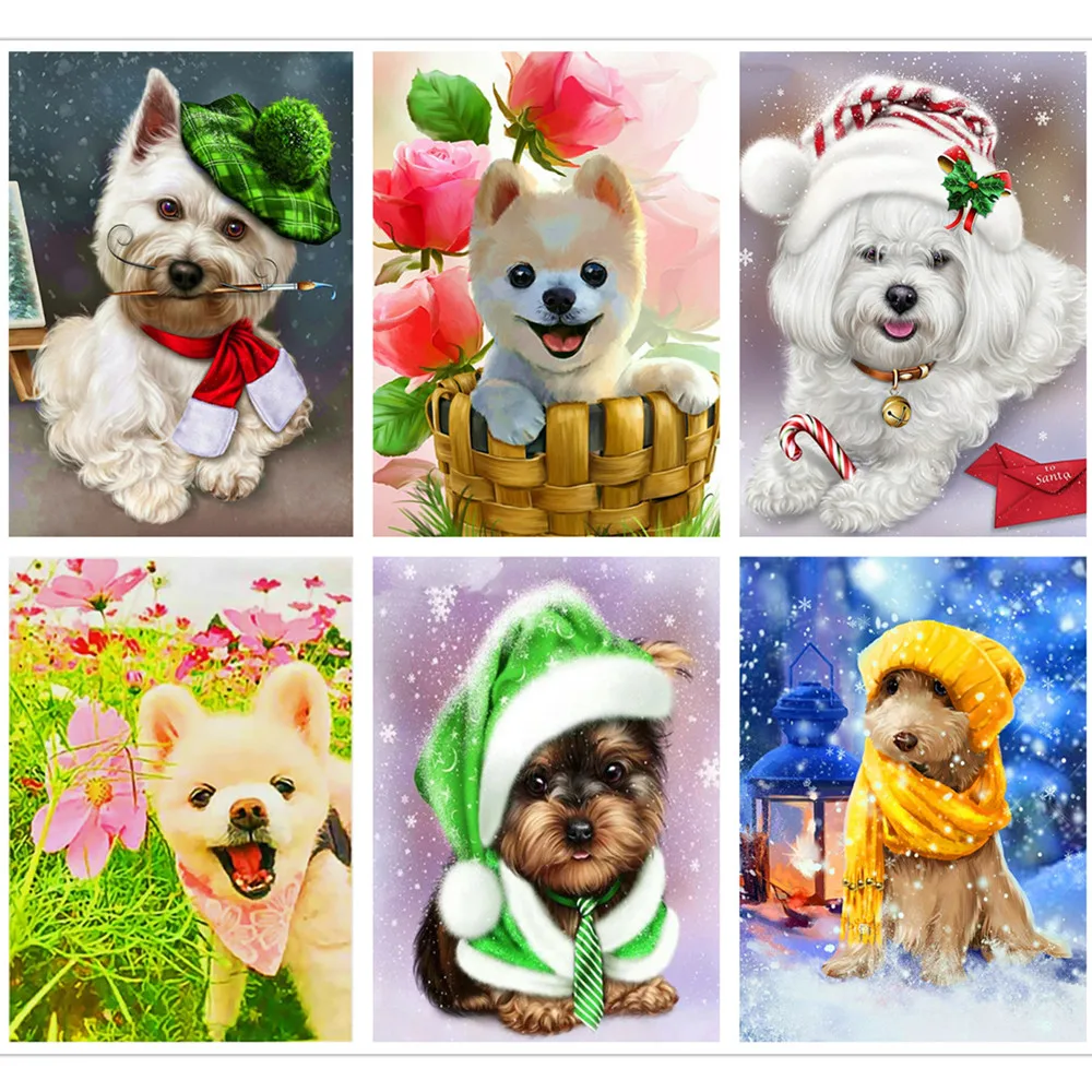 Round full diamond embroidery kit animal 5D painting | Дом и сад