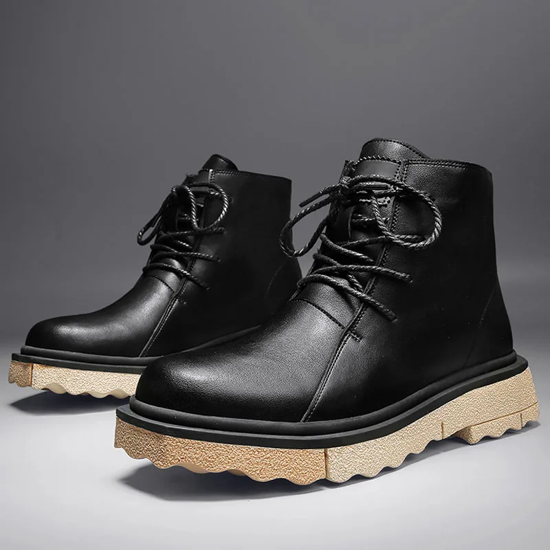 

Unisex 38-44 Genuine Leather Womens Work Martin Motorcycle Boot 2022 Mens Western Shoes Accessories Ankle Winter Snow Boots