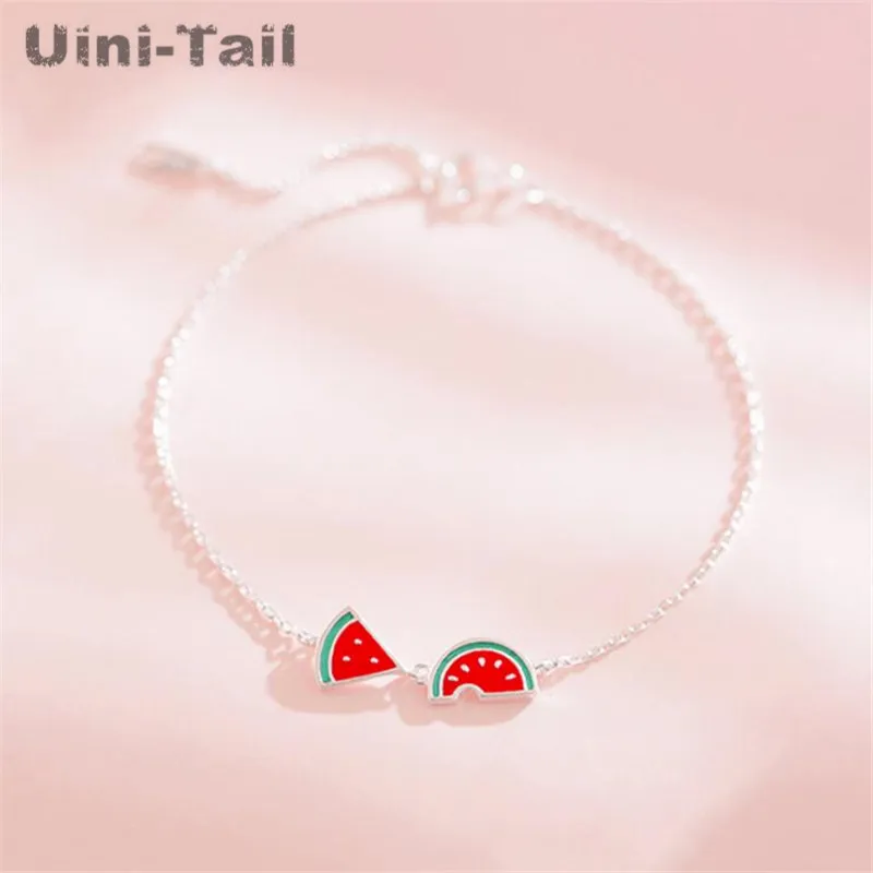 

Uini-Tail new listing 925 sterling silver simple creative cute watermelon bracelet fashion personality sweet fruit bracelet