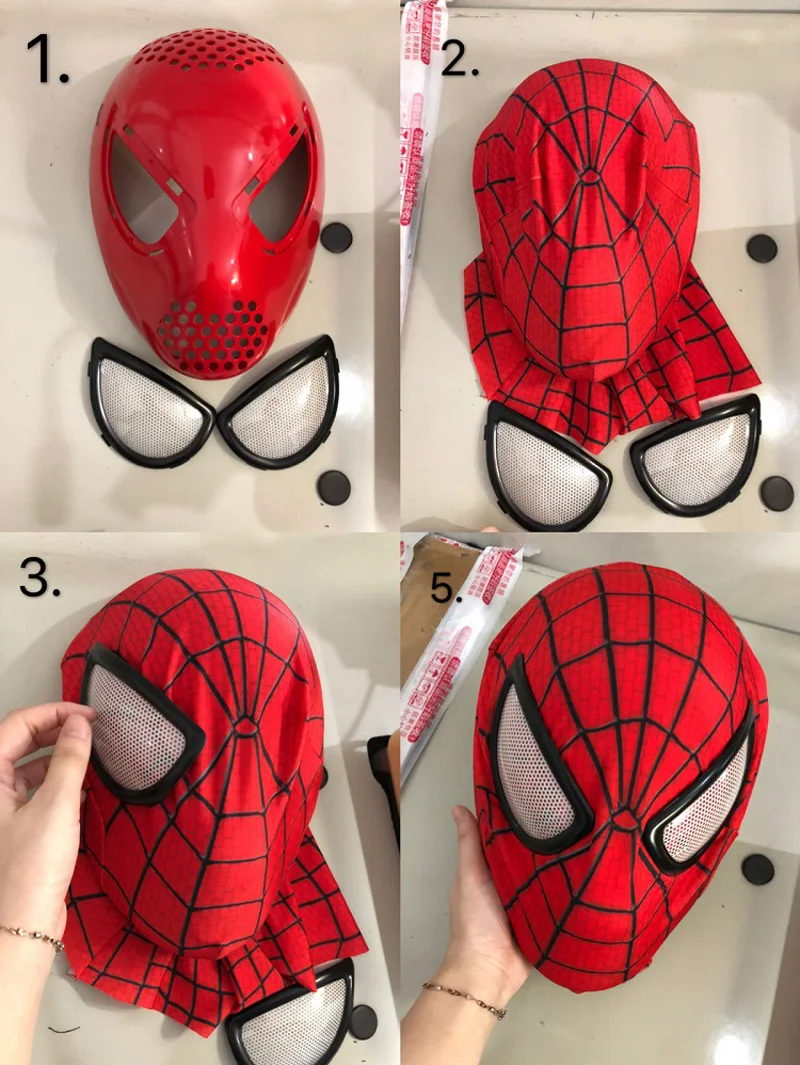 Красно-черный Удивительный Человек-паук Faceshell с линзами для человека-паука маска для косплея паук шлем