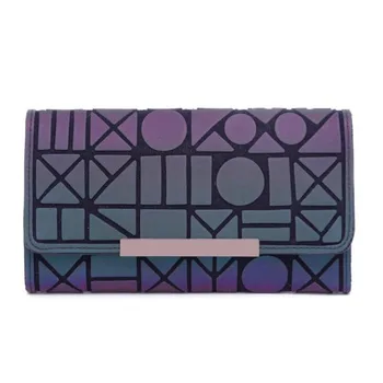 

2020 Women's wallet geometric Colorful wallet phone bag fashion long wallet purse bag leather Hand bags for lady slim big wallet