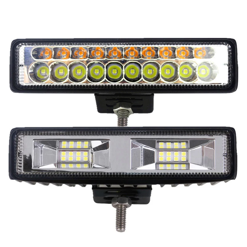 

20W LED Work Light Bar White Amber Light Warning Lamp for Auto Truck Motorcycle Offroad SUV 4x4 ATV Driving Fog Lamp Car Styling