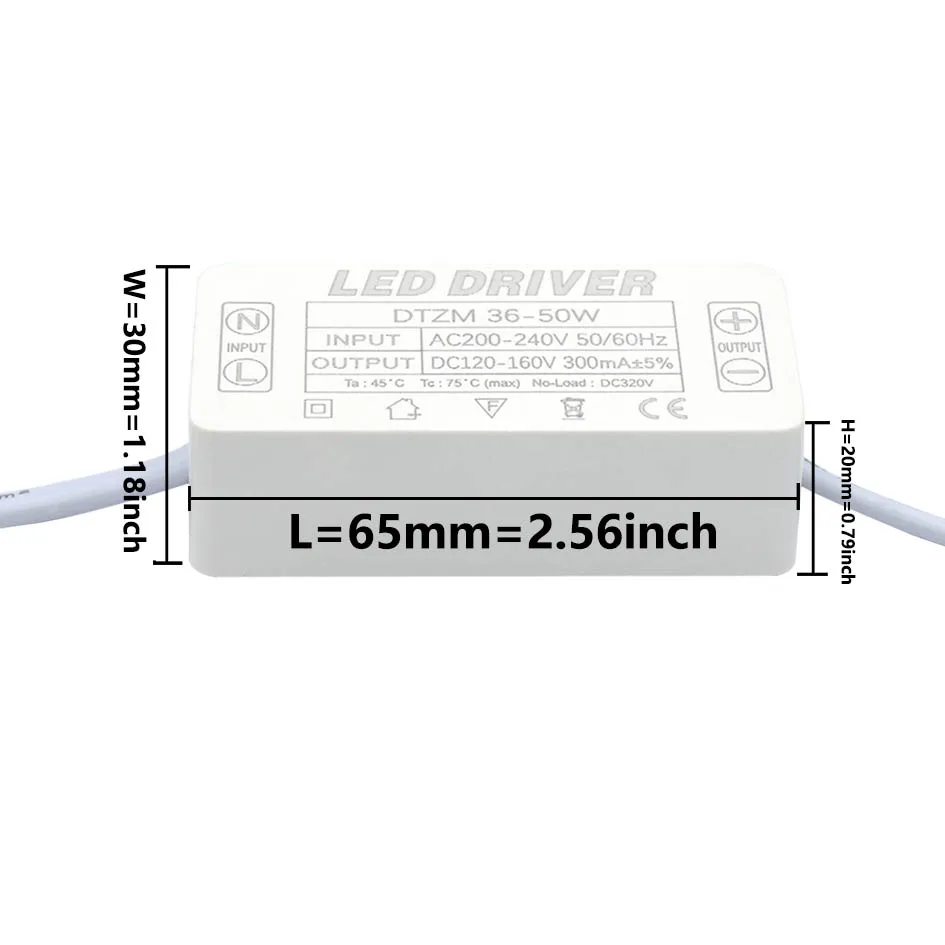 Driver LED 300mA AC85-265V DC54-90V Tension Constante - Alimentation Pour Lampe