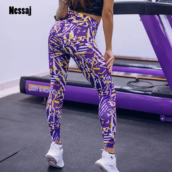 

Nessaj Digital Printing Leggings Fitness Stretch Pants Patchwork Push Up Legging Femme High Waist Workout Jeggings Casual Pants