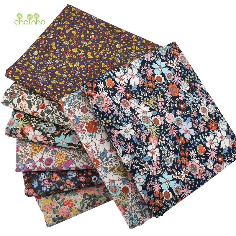 Chainho,Floral Series Printed Plain Cotton Fabric,DIY Quilting&Sewing Poplin Material For Baby&Children Dress,Shirt,Skirt,PCC093
