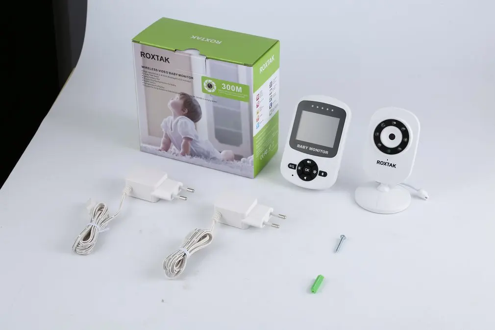 

Video Baby Monitor with Infrared Night Vision Two Way Talk Back Room Temperature Lullabies Long Range EU Plug