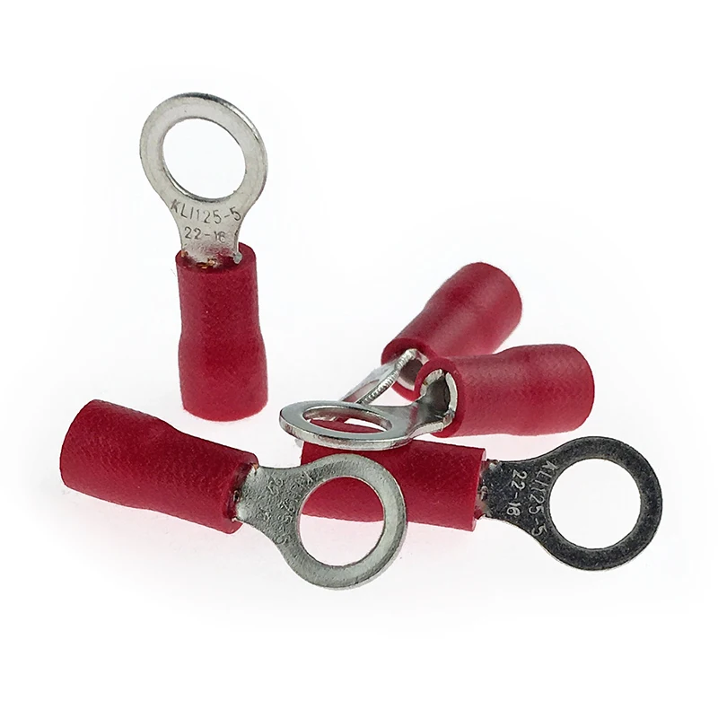 

100PCS/lot HSRV1-6 Red Wire Connector Insulated Terminals Copper Crimp Electrical Waterproof Wire Terminal Connector
