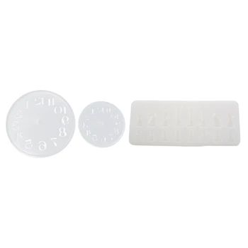 

2Pcs Arabic Numerals Clock Shaped Silicone Mold & 1Pcs International Chess Shape Silicone Mold