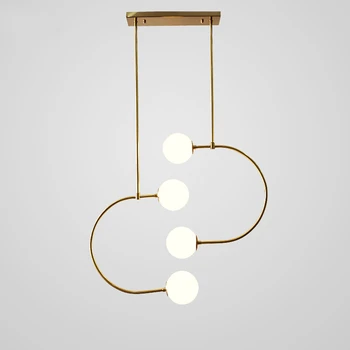 

Nordic Golden Simple LED pendant lights Iron Glass ball dining liviing room hanging lamp study staircase bedroom loft fixtures