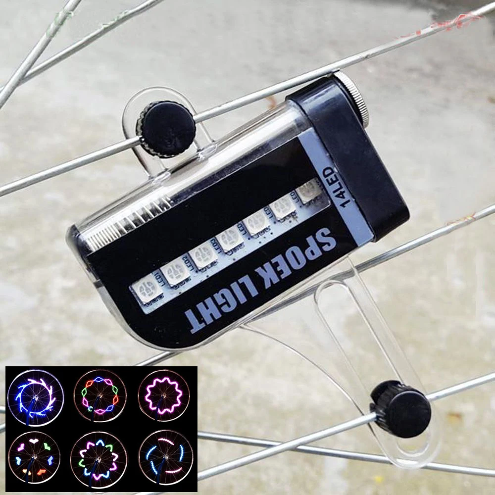 1PC Two Side 14 LED Colorful Motorcycle Cycling Bicycle Bike Wheel Signal Tire Spoke Light 30 Changes Cycling Accessories