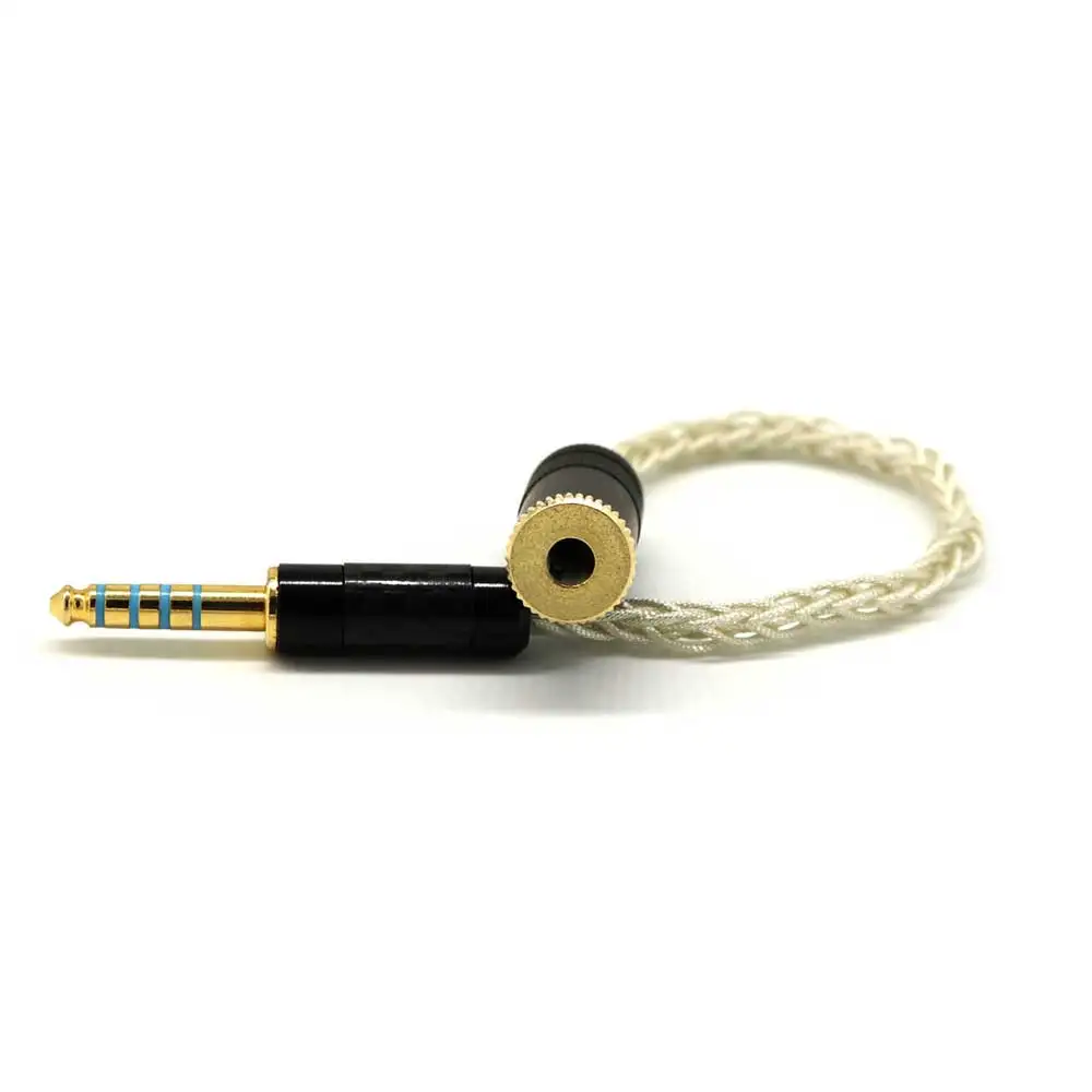 Качественный 5N Медный Серебряный смешанный 4,4 мм штекер 2,5 3,5 мм Женский аудио кабель для наушников HIFI адаптер для гарнитуры MP3 плеер Телефон - Цвет: silver 4.4mm-3.5mm