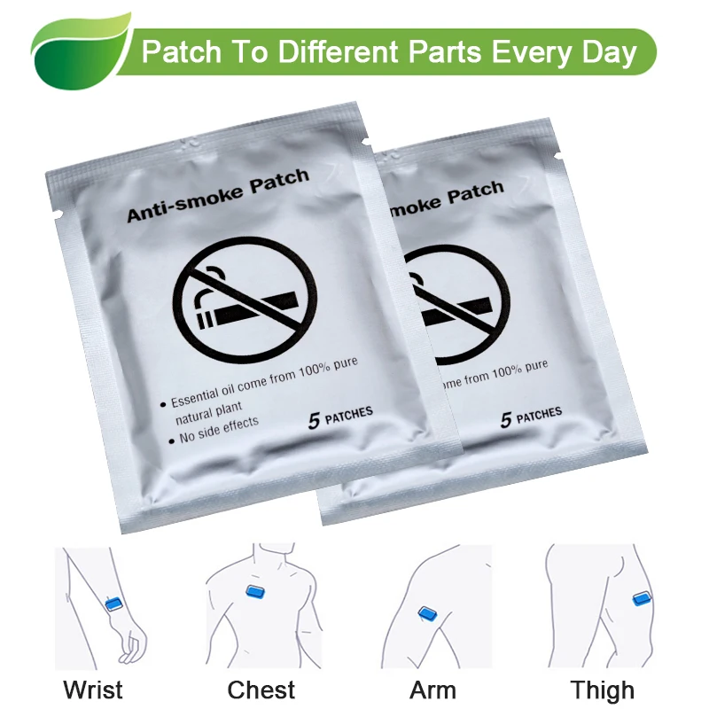 5Pcs/Bag 100% Natural Ingredient Anti Smoke Patch Chinese Herbal Medical Plaster Health Care Stop Quit Smoking Cessation