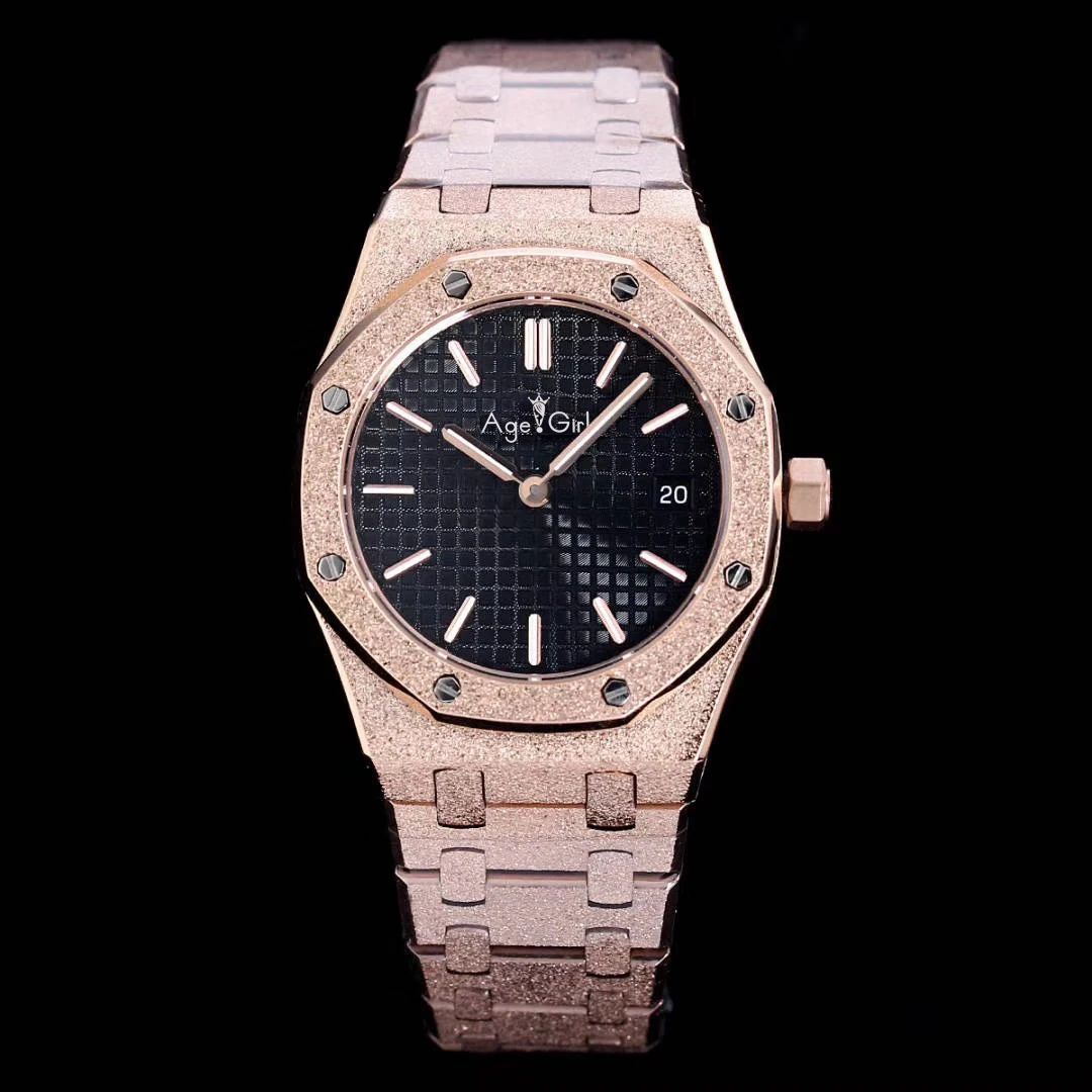 Luxury Brand New Women Lady Watch Girl Sapphire Matte Stainless Steel Luminous Watches Royal Oaks Yellow Gold Silver AAA - Цвет: 4