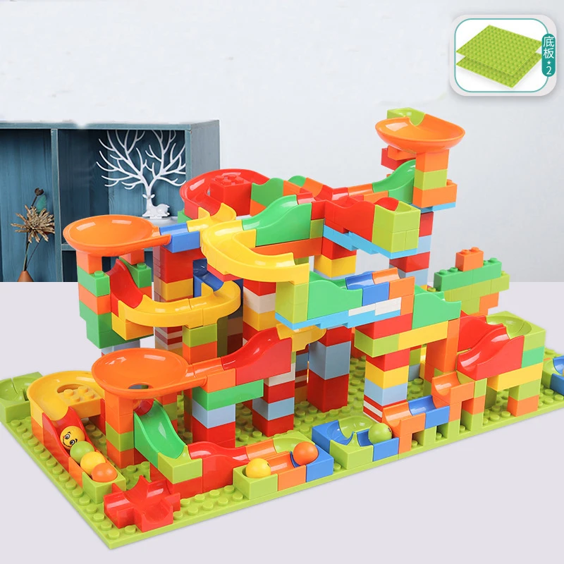 

88/330 Pcs Race Run Block Building Blocks Funnel Slide Blocks Model Assemble Series DIY Educational Bricks Toys for Children Boy