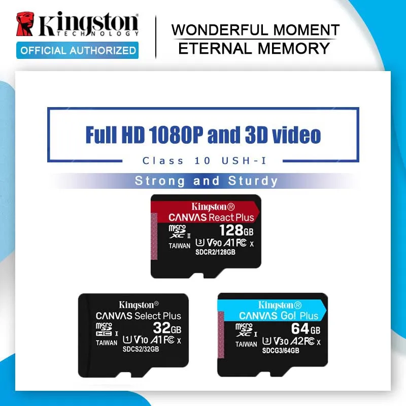 Kingston Карта памяти Micro SD класс 10 32 ГБ 64 128 ГБ|Карты памяти| |