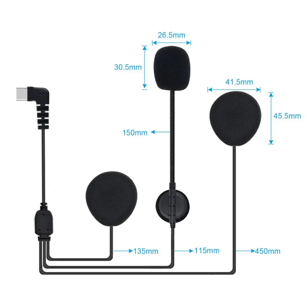1 шт. Fodsports BT-S2 мотоциклетный Bluetooth шлем домофон мото гарнитура 1000 м Водонепроницаемый IPX6 мотоцикл BT переговорные FM радио - Цвет: hard microphone