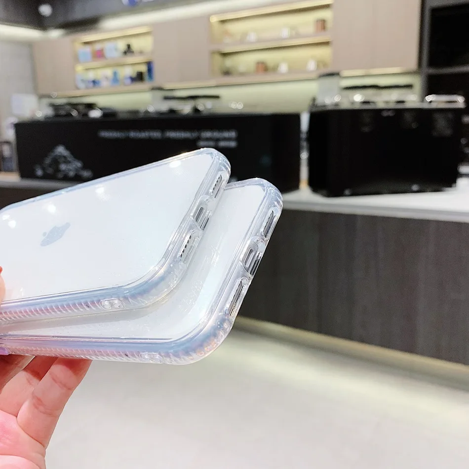 3D зеркальный чехол для камеры iPhone 11 Pro Max силиконовый Блестящий Прозрачный SE 2020 XR XS