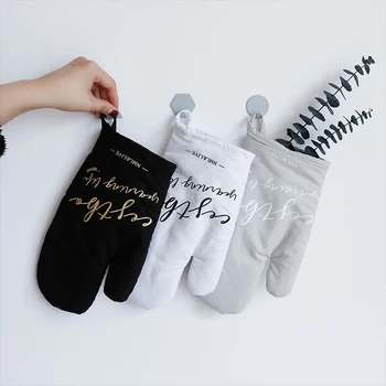 

Oven Mitts Cute Kitchen Supply Cotton Thick Microwave Oven Gloves High-temperature Hot Insulation Insulated Non-slip Gloves