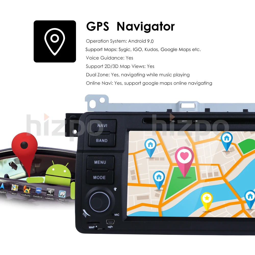 Perfect Car Multimedia Player 1 Din Android 9.0 For BMW E46 M3 Rover 75 Coupe Navigation GPS DVD Car Radio 318/320/325/330/335 18