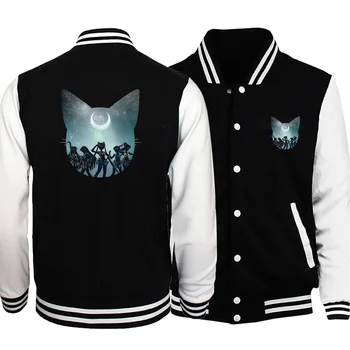 

Hot Sale Winter 2019 New Japan Anime Sailor Moon Cartoon Mens Streetwear Jackets Man Bomber Hoodie Fashion Baseball Clothing