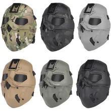 Tactical Mask Full Face Protection Wild Mask with Night Vision Adapter Base for Outdoor Hunting Airsoft Shooting CS Wargames
