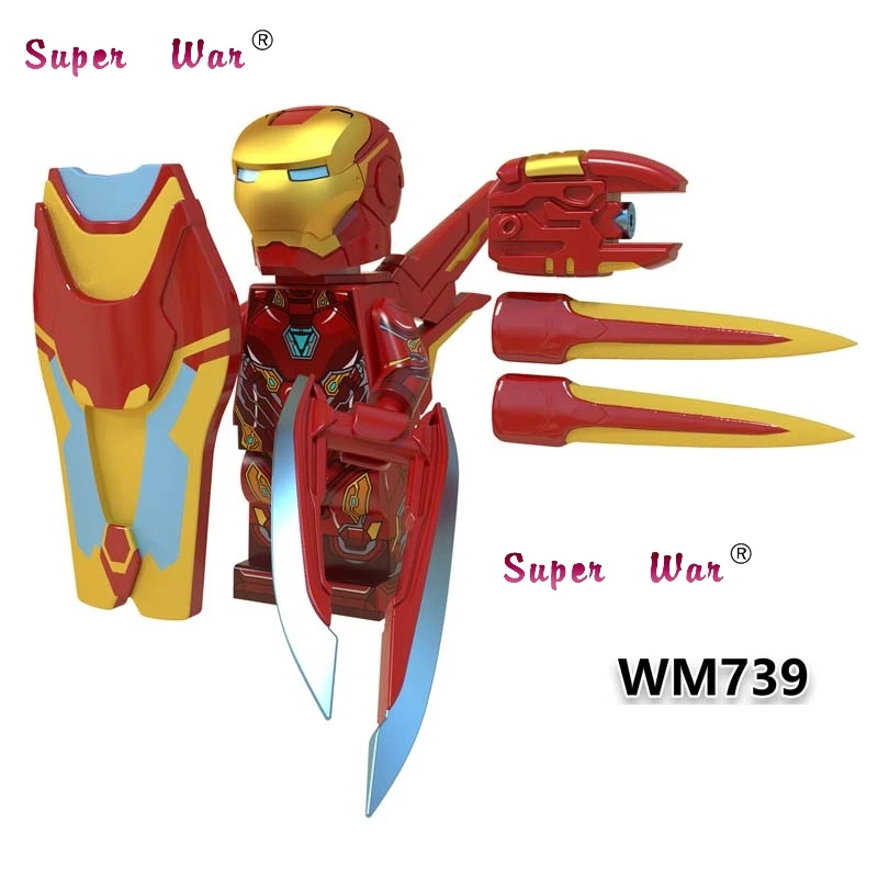 50pcs Avengers Endgame Iron Man Captain America IronMan Thor Pepper hawkeye Thanos MK85 Wasp building block for children toys - Color: WM739