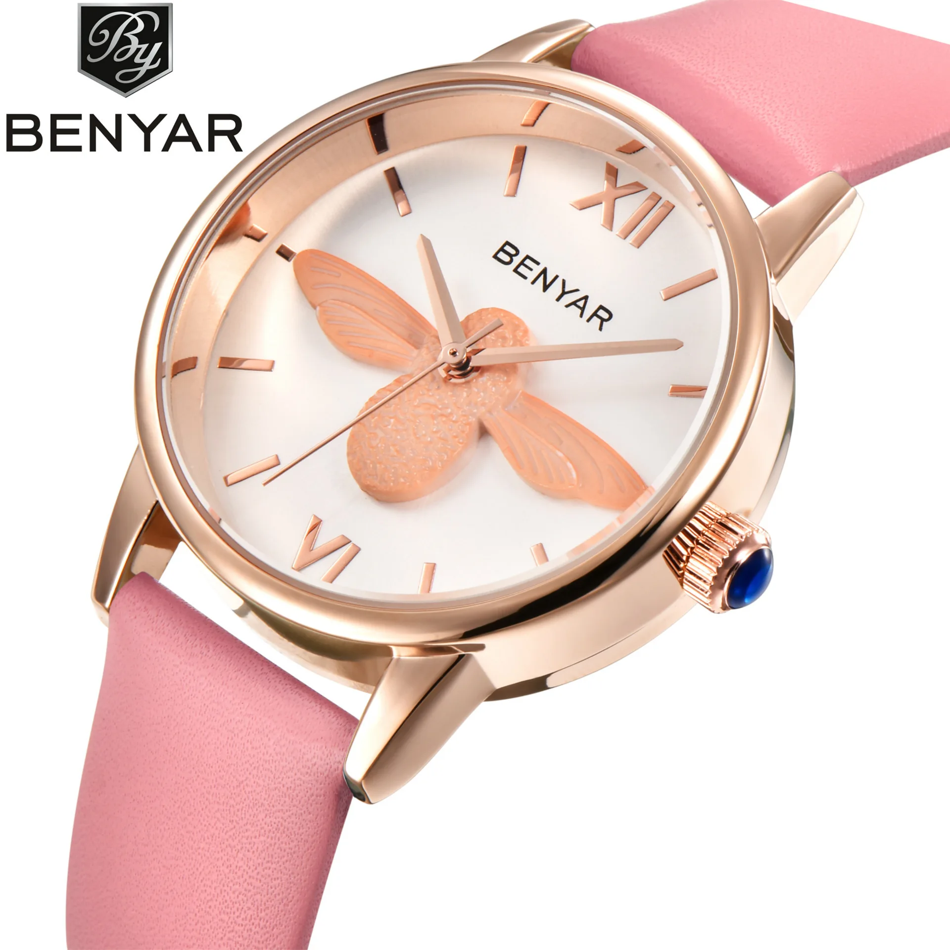 

Simple Elegant Casual Ladies' Watch Bees Creative Modeling Fashionable Watch Small Leather Watch Strap Women's Watch