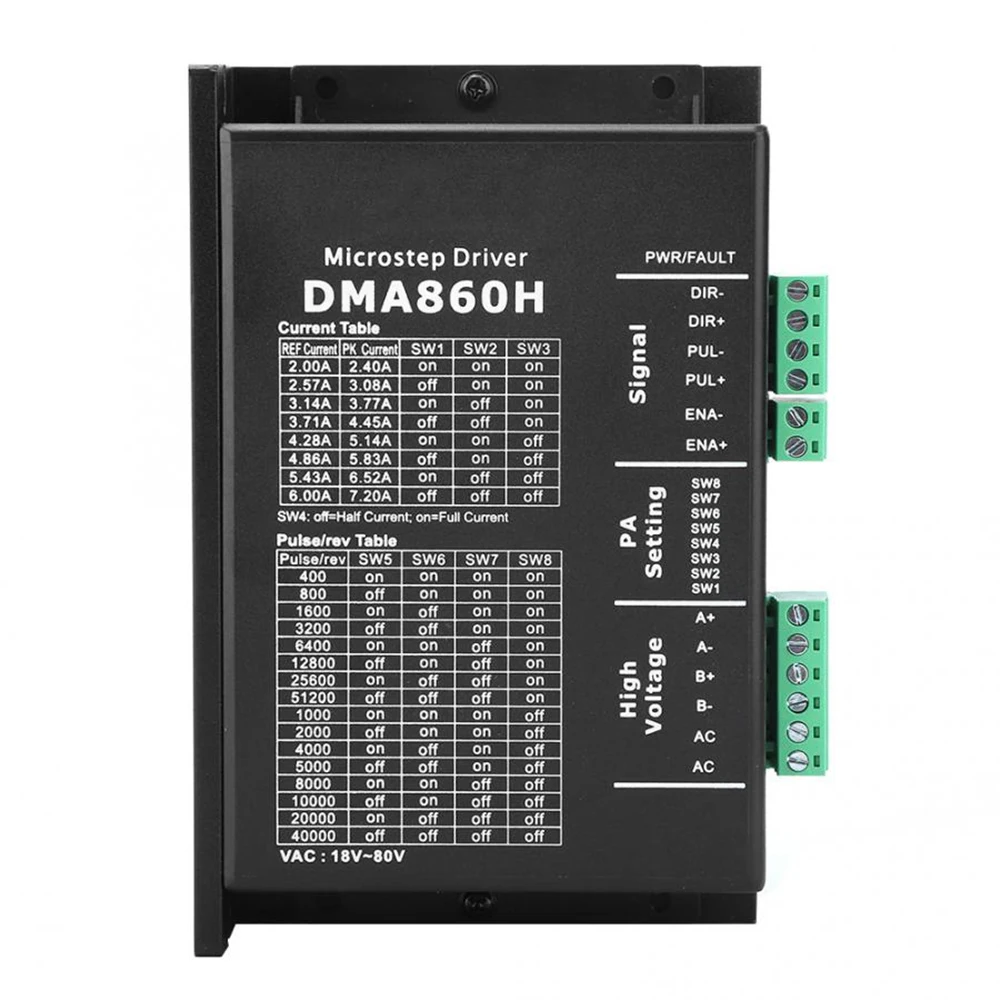 DMA860H драйвер шагового двигателя 2 фазный микрошагового DSP для Nema 34 42 5 4 |Драйвер