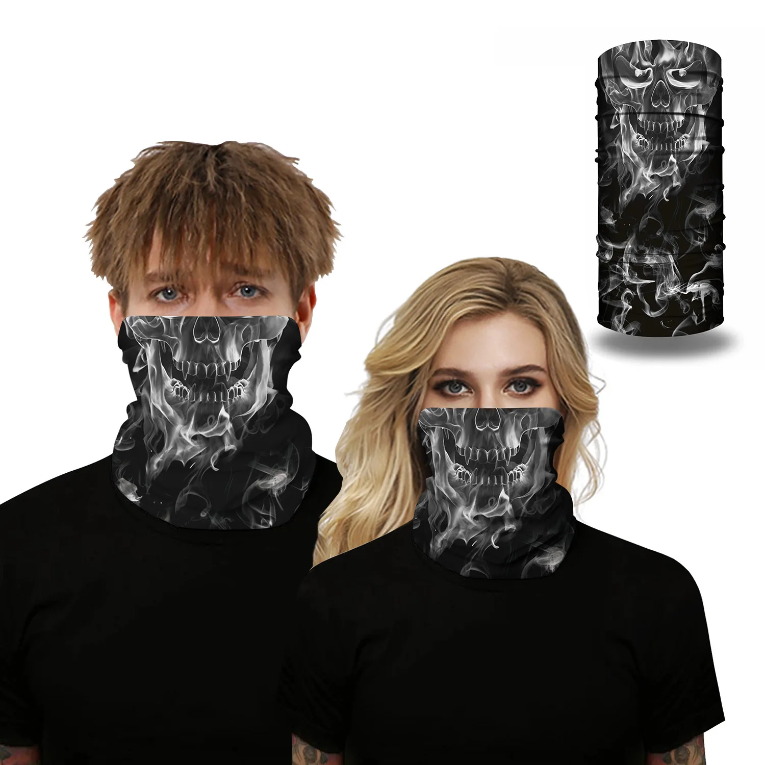 New Skull Skull Digital Print Magic Scarf Personalized Mask Quick-Dry Sweat Absorbing Outdoor Riding Protection