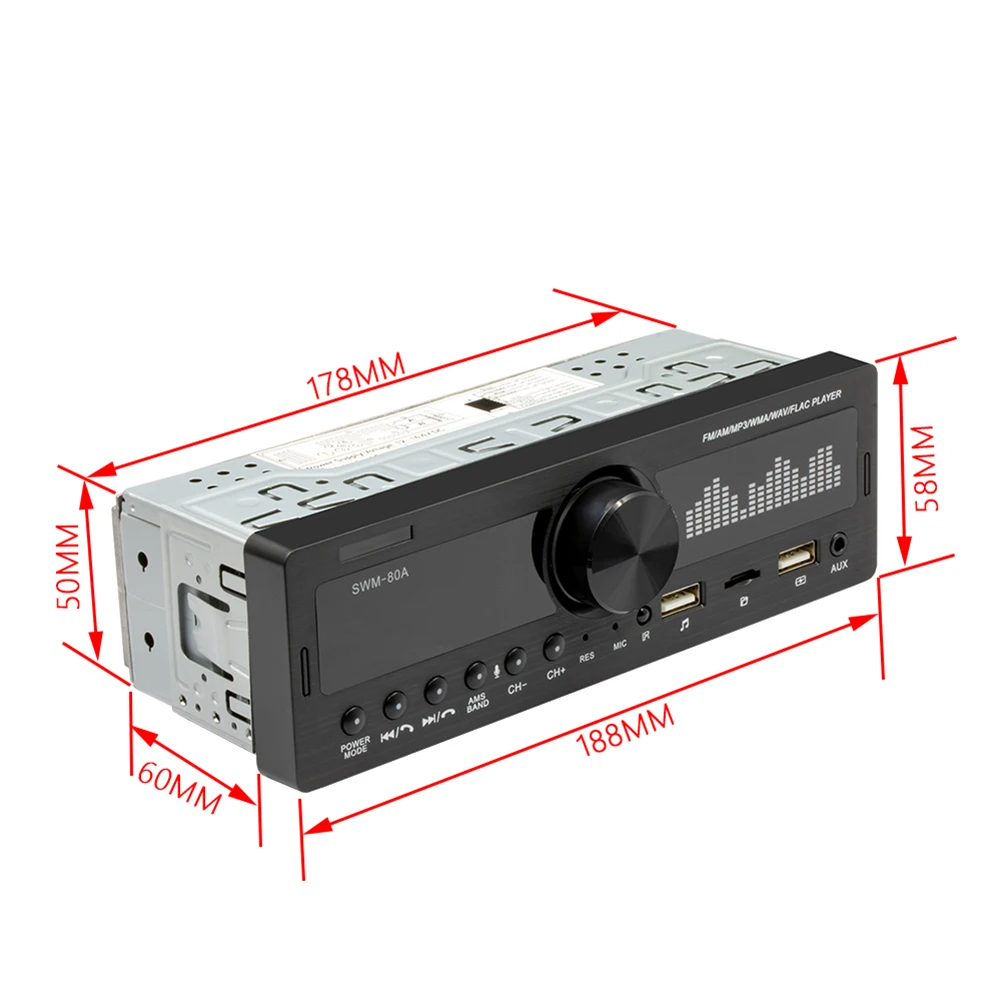 SWM 80A 1 DIN Car Radio Dual Screen Car MP3 Player USB/FM/TF/AUX Stereo Audio Player Locator and Finder Head Unit