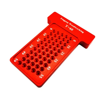 

Woodworking Scribe 60mm T-Type Ruler Hole Scribing Gauge Aluminum Crossed Feet Woodworking Crossed-Out Measuring Tool