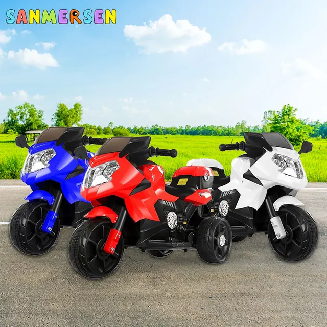 Children's Electric Motorcycle Baby Tricycle Toy Car Off-road Charging 2-8 Year Old Riding Toy Tricycle For Kid With Music Light 3