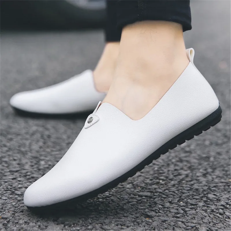 Leather Slip on Black Driving Shoes Brand  Italian Men Loafers Moccasins 2021 Fashion Loafers Shoes Men's Casual Shoes Non-slip