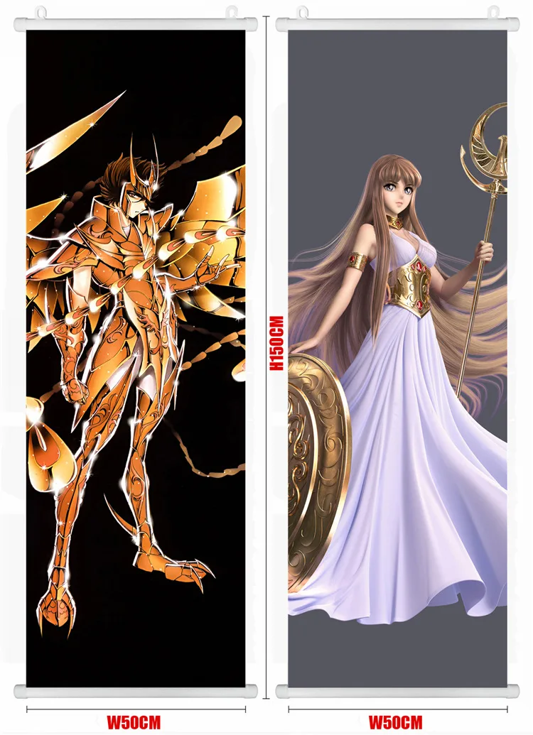 Аниме/Saint Seiya/Shiryu/Hyoga/Shun/Ikki/Athena Красивая висячая картина/постер/Тканевая