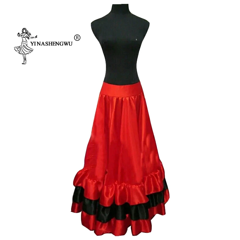 

New Spanish Bullfight Belly Dance Long Skirt Flamenco Big Swing Skirts Flamenco Performance Dresses For Woman Dancer Wear