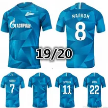 19 20 Зенит питерский футбольный свитер домашний Malcom Driussi Artem Dzyuba Barrios Sardar Azmoun Kuzyaev рубашки
