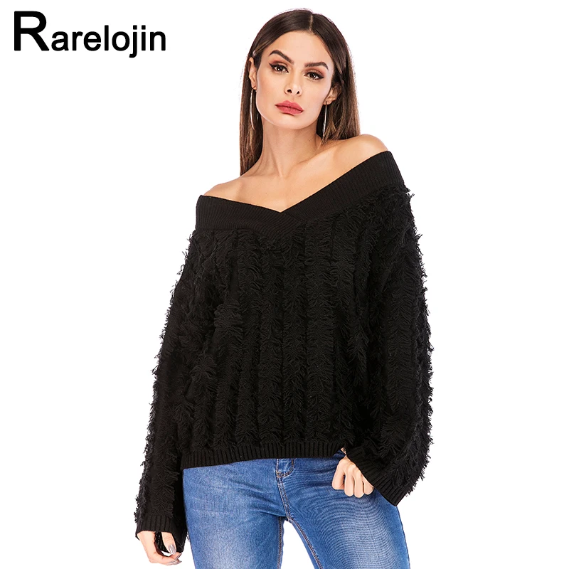 Весна осень женский свитер 2019 Европа Америка Женская мода Сексуальная кисточка