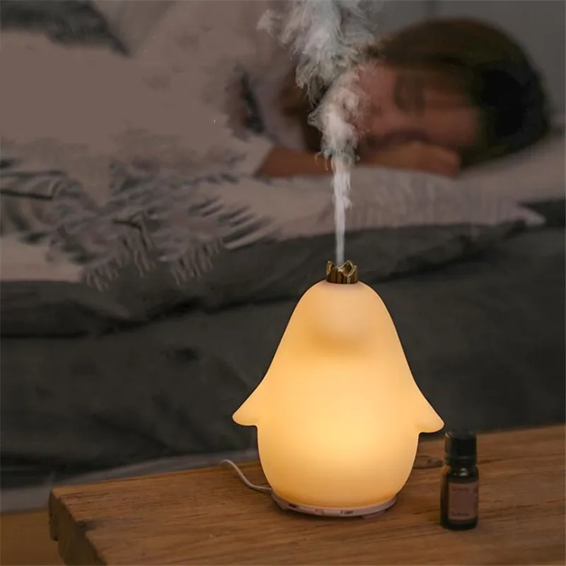 Penguin Humidifier LED Night Light Mini USB Home Office Mute Aromatherapy Silicone Sleeping Lamp Decoration Lamps Cute Lampara
